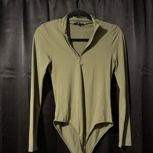 Olive Green Long Sleeve Bodysuit